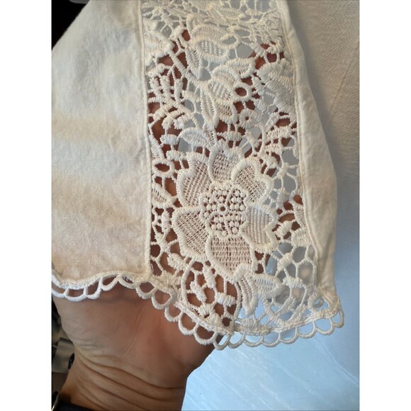 Boho-Chic Fairy Feminine Romantic White Lace Detail Knit Top by I.N.C. Large - Picture 6 of 8